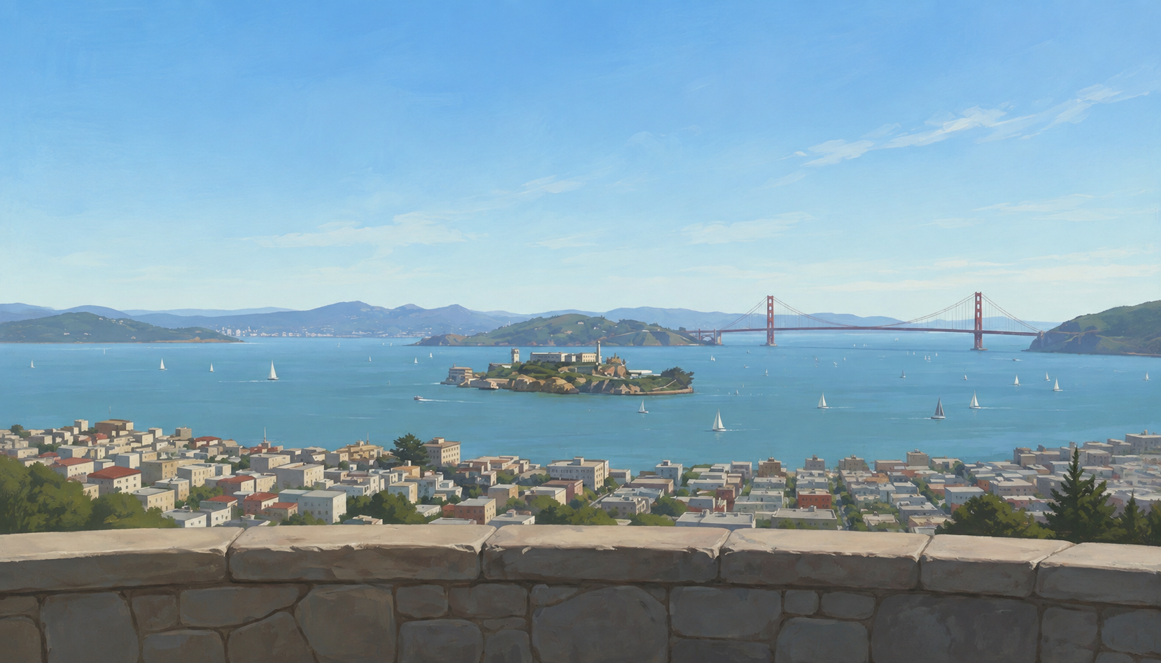 Alcatraz from Coit tower