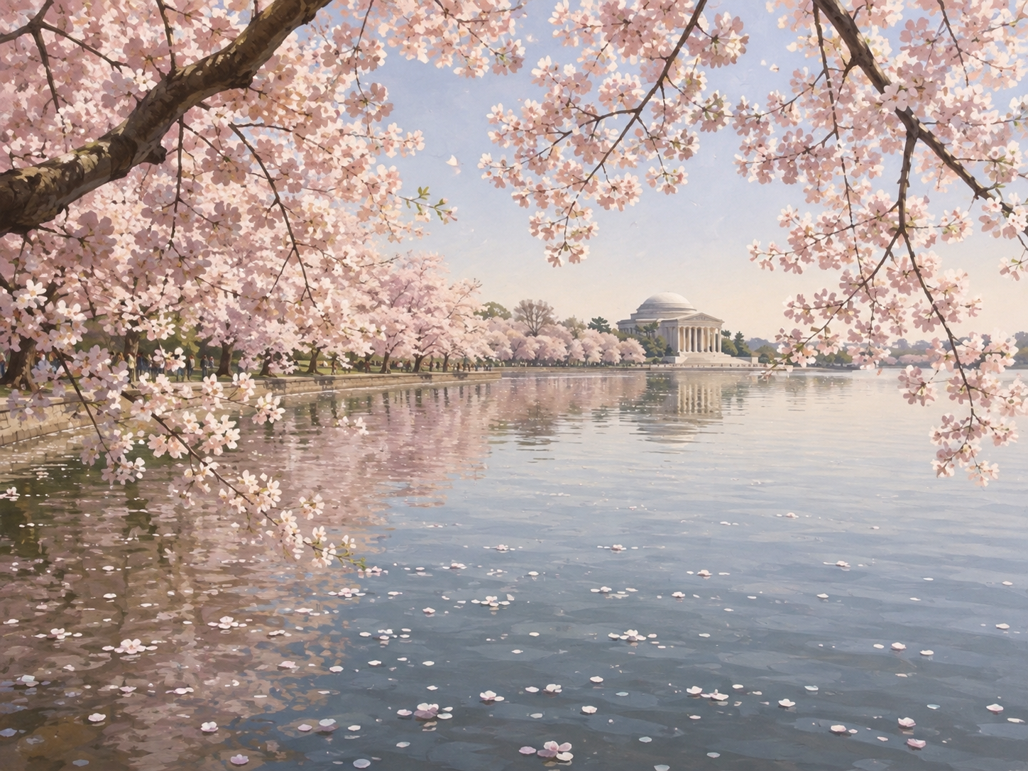 Blossoms over water