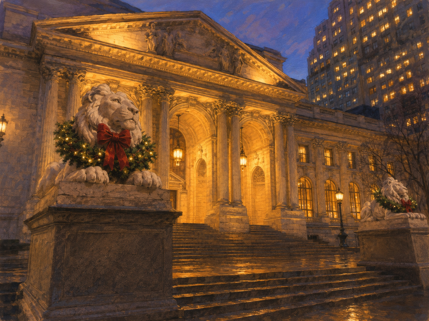 The lions outside NYC Library