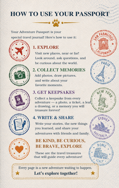 How to Use Your Passport: explore, collect memories, get keepsakes, write and share