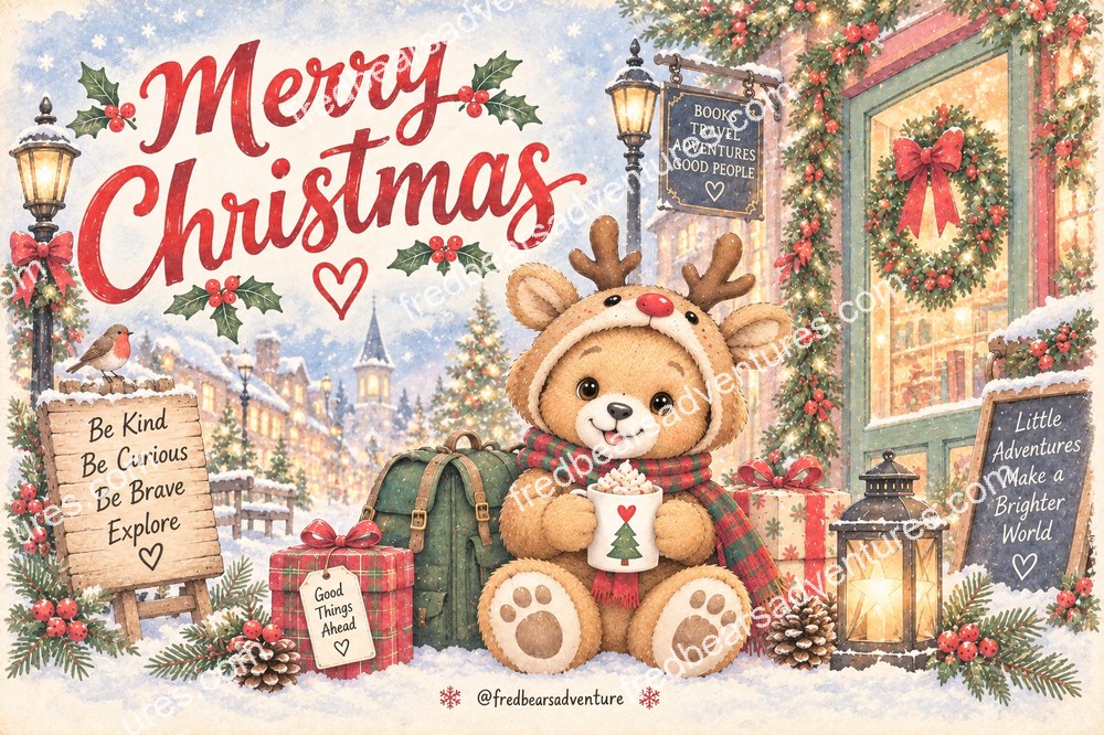 Cozy Christmas Postcard — front