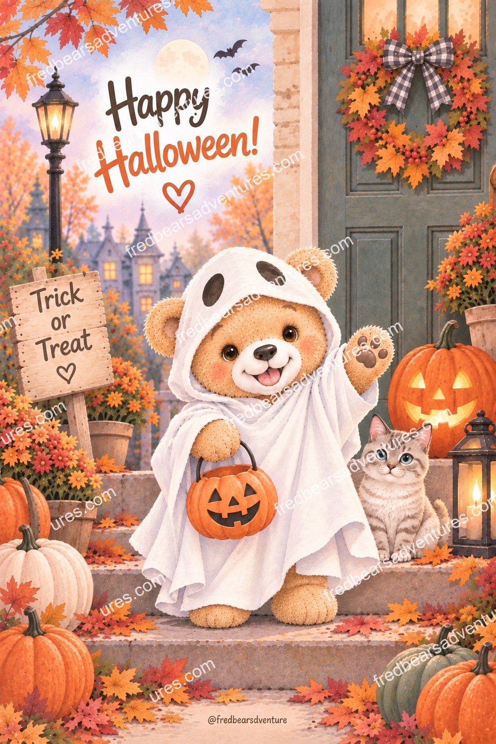 Halloween Porch Postcard — front