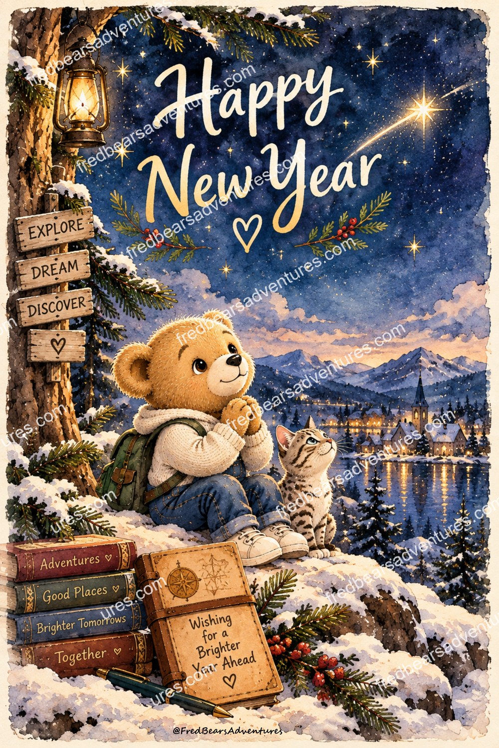 New Year Postcard — front